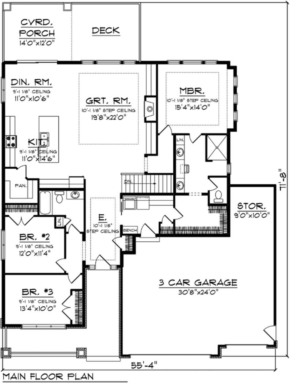 The Hearthstone ranch floor-plan concept