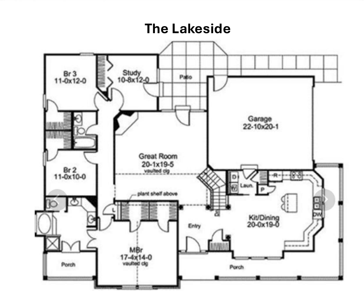 The Lakeside ranch floor-plan concept