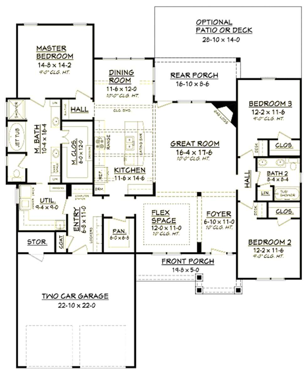 The Lux ranch floor-plan concept