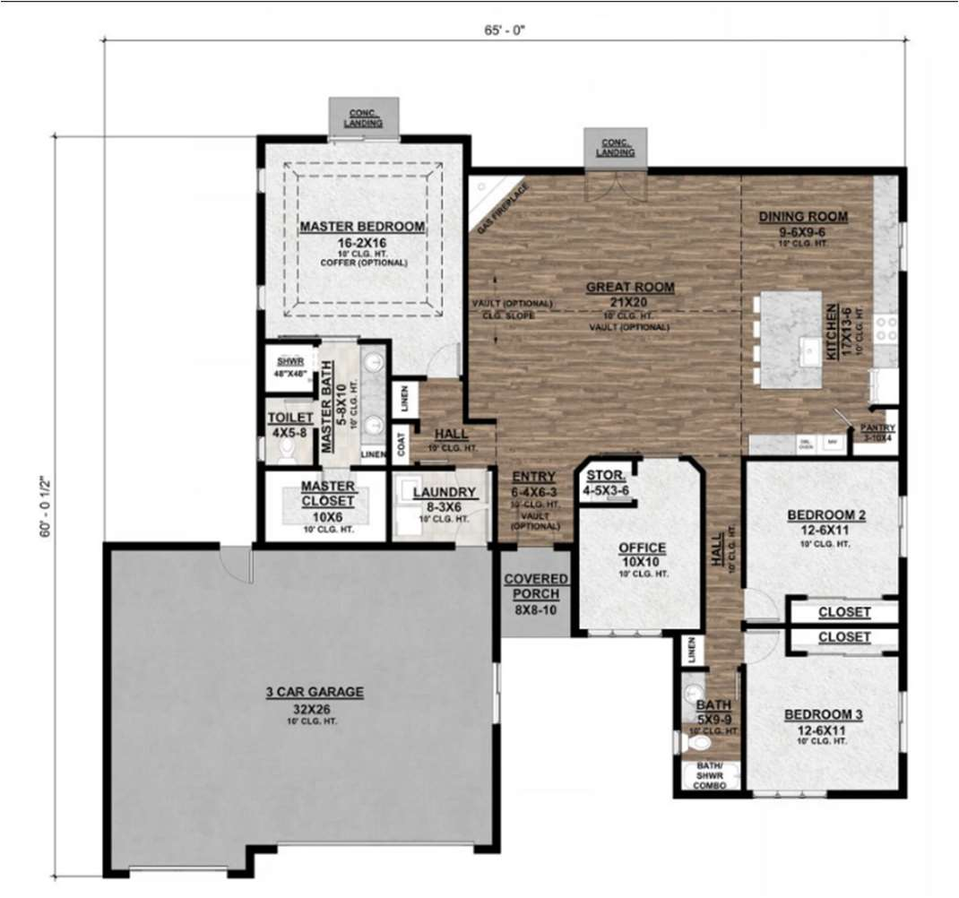 The Unity ranch floor-plan concept