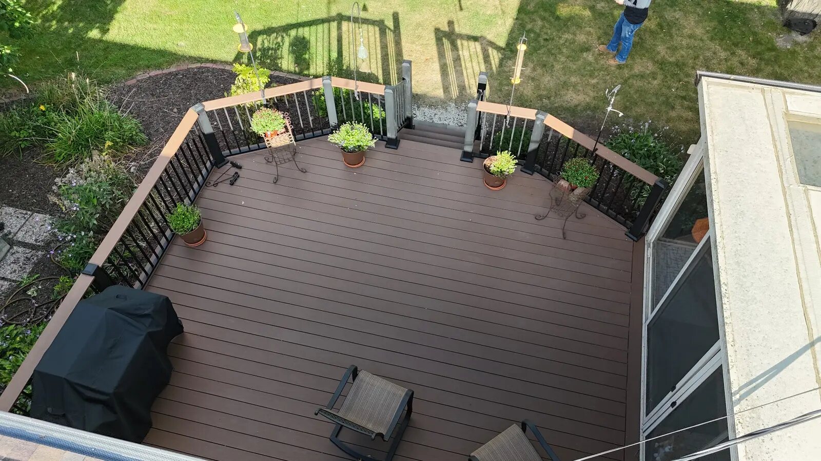 Overhead view of completed composite deck